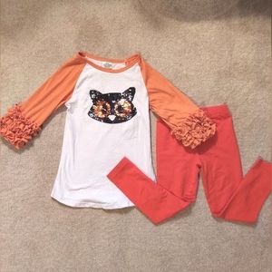 Halloween Sequin Owl Shirt & Leggings